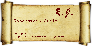 Rosenstein Judit névjegykártya